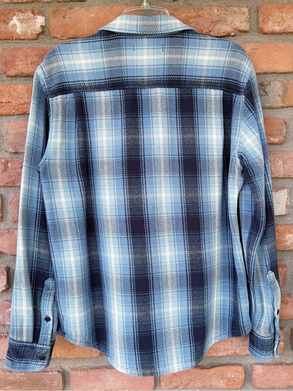 OUTERKNOWN Blanket Shirt in Blue Tonal Puget Plaid Colorway Size Medium - Picture 9 of 9